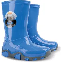 Demar Kinder Gummistiefel Kinderstiefel Regenstiefel Regenschuhe Wagen Reflektiernd Blau 34/35