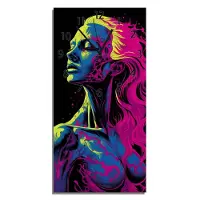 Wallario Design Wanduhr bedruckt, Größe 30 x 60 cm, Motiv: Verwandlung in Pop-Art