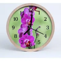 Tulup Holzuhr 20fi cm wanduhr - Orchidee Blumen