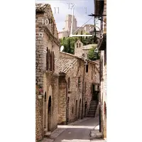 Wallario Design Wanduhr bedruckt, Größe 30 x 60 cm, Motiv: Italienische Gasse