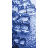 Wallario Design Wanduhr Eiswürfel aus Echtglas, Größe 30 x 60 cm