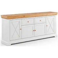 Feldmann-Wohnen Kommode Marone Elite Sideboard Massivholz geölt Ausführung wählbar,200cm,weiß / Kiefer Natur
