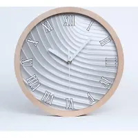 Tulup Holzuhr 25fi cm wanduhr - weiße Spitzen - abstrakte Linien