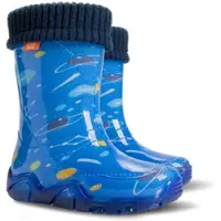 Demar Kinder Gummistiefel Gefüttert Regenstiefel mit Einlage Kosmos Reflektiernd 32/33