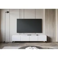 MINIO go for it , TV-Lowboard LOKET 190 cm – Elegantes Sideboard mit viel Stauraum und hohen Füßen, Weiß Farbe