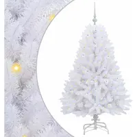 Syfax Künstlicher klappbarer Weihnachtsbaum Weiß 150 cm PVC und Stahl