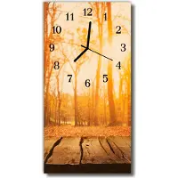 Tulup Glasuhr Wanduhr Küchenuhr Echt-Glas 30x60 Podium Braun