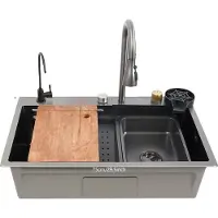 OEM Einzelne Schüssel Küchenspüle, langlebiger 304 Edelstahl, vier Ausgabemodi, 75 cm