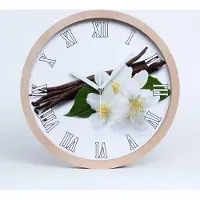 Tulup Holzuhr 30fi cm wanduhr - weiße Spitzen - Jasmin und Vanille