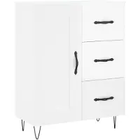 Syfax Sideboard Hochglanz-Weiß 69,5x34x90 cm Holzwerkstoff