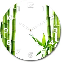 Tulup Wanduhr aus Glas 30fi Glasbild Glasuhr Gehärtetes Glas - weisse-zeiger - Bamboo