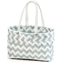 Locker Kobolo Einkaufstasche ZIGZAG XL geflochten Kunststoff - Shopper Tasche Einkaufskorb Damentasche Umhängetasche Handtasche Schultertasche Korb Körbe