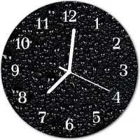 Tulup Glasuhr Wanduhr Küchenuhr Echt-Glas 30fi cm Wasser Tropfen schwarz