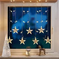 Hellum LED Lichtvorhang "Sterne" 3,6W 1m x 1,2m Warmweiß