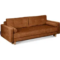 Konsimo Schlafsofa 3-Personen zeitloses Design mit weiche Sitzfläche und hohe Rückenlehne "ERISO", orange, Chenille-Stoff, Scandinavian, 220x80x100cm
