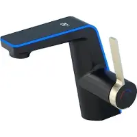 OEM Waschtischarmatur, Hebelsteuerung, Kompatibilität mit heißem und kaltem Wasser, Schwarz