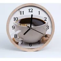 Tulup Holzuhr 30fi cm wanduhr - stilvoller Kaffee