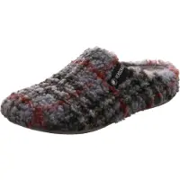 Verbenas Damen Hausschuh York Plaid Borrego weiß/beige/rot