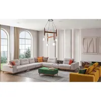 AEA Designer Wohnzimmer Ecksofa Luxus L-Form Couch Polster Hocker 2tlg