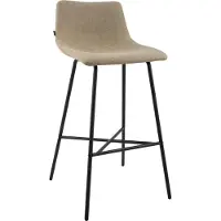 CLP Moderner Barhocker Altona, matt-schwarzes Metall-Vierfußgestell, gepolsterte Sitzschale mit Rückenlehne, Sitzhöhe 75 cm