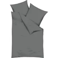Kaeppel Bettwäsche "Uni", grau (dunkelgrau), B/L: 135cm x 200cm, 1 Stk., 1 Stk., Feinbiber, B/L: 80cm x 80cm, 2 Stk., Feinbiber, Obermaterial: 100% Baumwolle, Bettwäsche, Bettwäsche, Unifarben