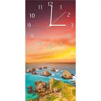 Wallario Design Wanduhr bedruckt, Größe 30 x 60 cm, Motiv: Himmel am Abend