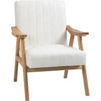 Youjia Polstersessel Loungesessel in Samtoptik mit Armlehnen, Skandi-Design, Creme, 68x74x82cm, Cremeweiß, 100% polyester, 74 cm, 82 cm