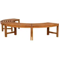 CLP Baumbank Male halbrund ohne Rückenlehne 250 cm, Farbe:teak