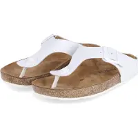 Iesse Schuh Haflinger Damen Zehentrenner Pantoletten Weiß Glattleder Größe: 41