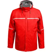Volker Gonschorek & Co.GmbH Qualitex - wetterfeste Hardshelljacke | Reflex-Regenjacke mit justierbarer Kapuze - in Farbe: rot - Herren: M