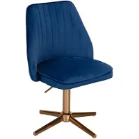 Lomadox Design Drehstuhl Dunkelblau Samt Drehbar B/H/T ca. 60/100/47cm