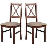 LeafDesign Esszimmerstühle Holz - Stuhl Buche Massiv - Stühle Esszimmer 2er Set - Holzstuhl - Esstischstühle - Küchenstühle 2er Set NILO 10 nussbaum