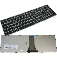 Trade-Shop Original QWERTZ Tastatur Deutsch mit silbernem Rahmen für Lenovo Ideapad G50-70a G50-70AT G50-70M G50-70m G50-75 G50-80 G50-BR G50-G50 G51-35 G51-70 G70-35 (Deutsches Tastaturlayout)