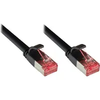 GOOD CONNECTIONS Patchkabel, Cat. 6, U/FTP, FLACHKABEL, PVC, CU, 250 MHz, schwarz, 7,5m,