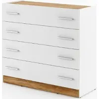 MINIO go for it , Kommode,"DENTRO", 4 Schubladen, Stirling Eiche/ Weiss Farbe