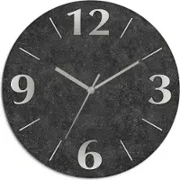 ARTland Glas Wanduhr Quarzuhr - silberne Zeiger Granitoptik Größe: 30x30 cm