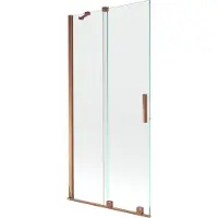 Mexen Velar Duschwand, 2-flügelig, verschiebbar, 95 x 150 cm, transparent, Roségold - 896-095-000-01-60