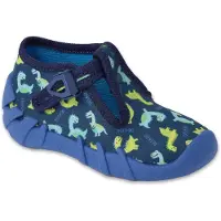 Befado Jungen Hausschuhe 110N493 blau DINO, Schnalle