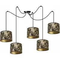 Light11 HOME Decken-Hängelampe, Lampenschirm mit Spinnenmuster, Gold