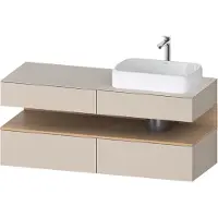 Duravit Qatego Konsolenwaschtischunterbau, 2 Auszüge, 2 Schubkästen, Ausschnitt rechts, 1400x550x600mm, Nische Eiche Natur, QA4766030830010