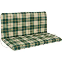 Degamo Bankauflage Polsterauflage Auflage BOSTON für Gartenbank 2-sitzer 98x88cm, grün/beige kariert