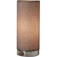 LINDBY Graue Tischlampe Ronja mit Chromfuß