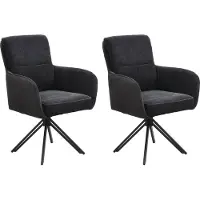ByLiving Esszimmerstuhl "Tino", schwarz, schwarz, schwarz, B:62cm H:94cm T:70cm, Metall, Stoff, Stühle, Esszimmerstuhl, 360 Grad drehbar mit Federkernpolsterung, hochwertige Polsterbezüge