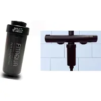 Fitaqua Duschfilter Antiscaling Wasserfilter für Dusche gegen Chlor und Kalk schwarz matt black