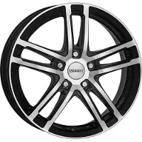 Dezent 16 Zoll Alufelge TZ dark 16"x6.5" 5x114.3 PCD ET42 67.10mm Felge Matt Schwarz Frontpoliert