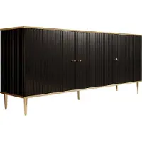 Mirjan 24 Kommode Glamour, Stilvoll Sideboard, Modern Highboard, Wohnzimmer Kollektion (Farbe: Schwarz + Gold)