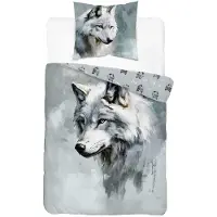 Detexpol Bettwäsche, Baumwollbettwäsche für Kinder 160x200 5699a Wolf