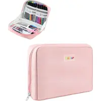 König Design Rosa Federmäppchen 230x170x75mm, Stifte Organizer mit Fächern und Schlaufen