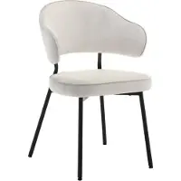 Woltu 1er Set Esszimmerstühle, Polsterstuhl, Metallbeinen, Samt, creme