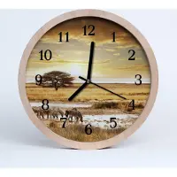 Tulup Holzuhr 20fi cm wanduhr - Zebras Tiere